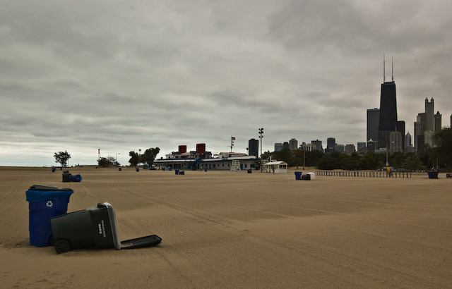 early winter on chicago beach